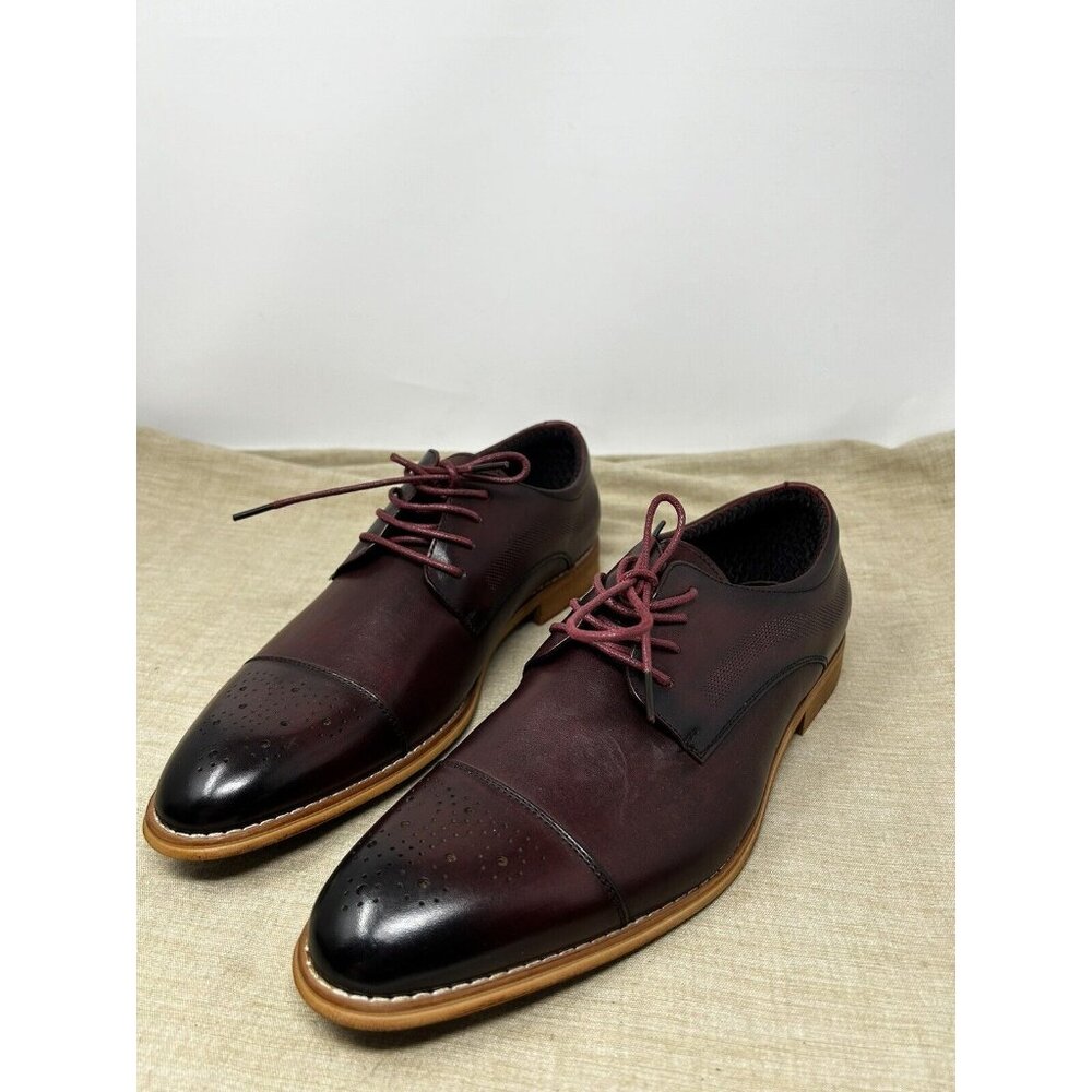 Carlo Morandi  900D70  Brown Cherry Leather Dress Shoes Size 8.5M